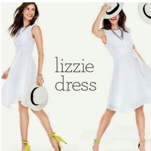 CAbi 5106 Lizzie White Eyelet Tie Waist Dress size 8